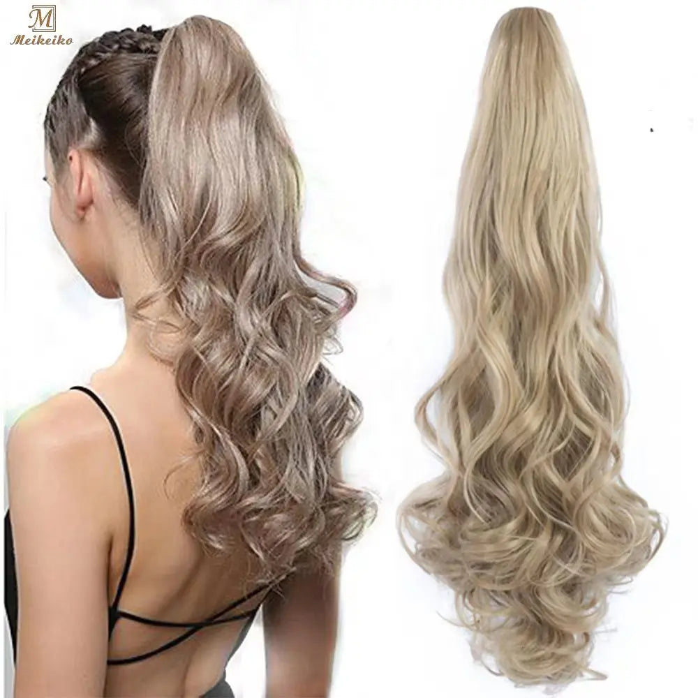 Meikeiko Synthetic 22inch Claw Clip on Ponytail Hair Extension Ponytail Extension Hair for Women Ponytail Hair Hairpiece