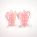 Huiying 1.5 Inch Lovely Figurines Gemstone Carving Rose Quartz Hand Carved Crystal Angel Crafts