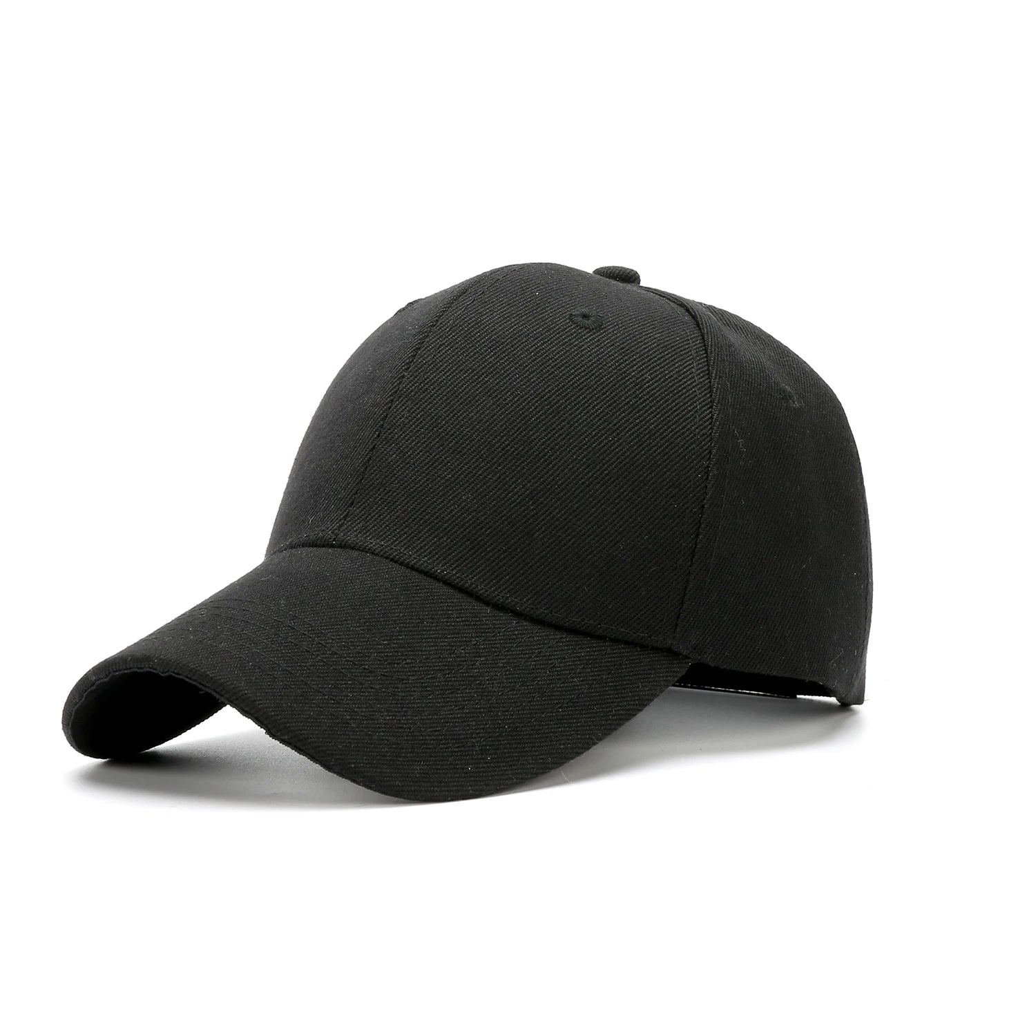 Yutuo BSCI Wholesale Unisex Sporty 6-Panel Baseball Cap Custom Logo Plain Black Polyester Cotton Fabric Popular Style Common