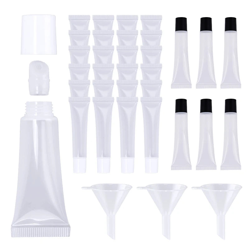Cosmetic Tube 5ml 10ml 15ml White Face Wash Hand Cream Lotion Soft  Plastic Lip Gloss Tube