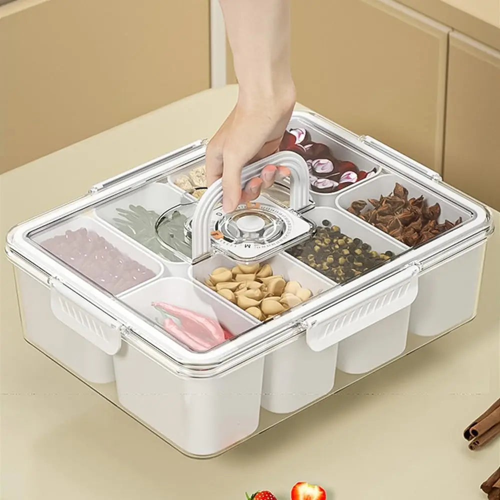 2 4 8 Compartment Spice Storage Transparent Timing Airtight Packaging Portable Kitchen Refrigerator Box Container Bucket Set