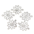 Charms Flower Connector 25x19mm Handmade Making FitVintage Tibetan Silver Color PendantsDIY for Bracelet Necklace