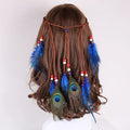 Solid Color Feather Hair Bands for Women Girls Carnival