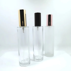 Wholesale Empty Round clear Glass Perfume Spray Pump Bottles 100ml with Aluminum Cap