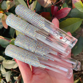 Lip Gloss Packaging with Rhinestone Empty Lip Gloss Tube With Diamond Private Label Lipgloss Tubes and Packaging Box