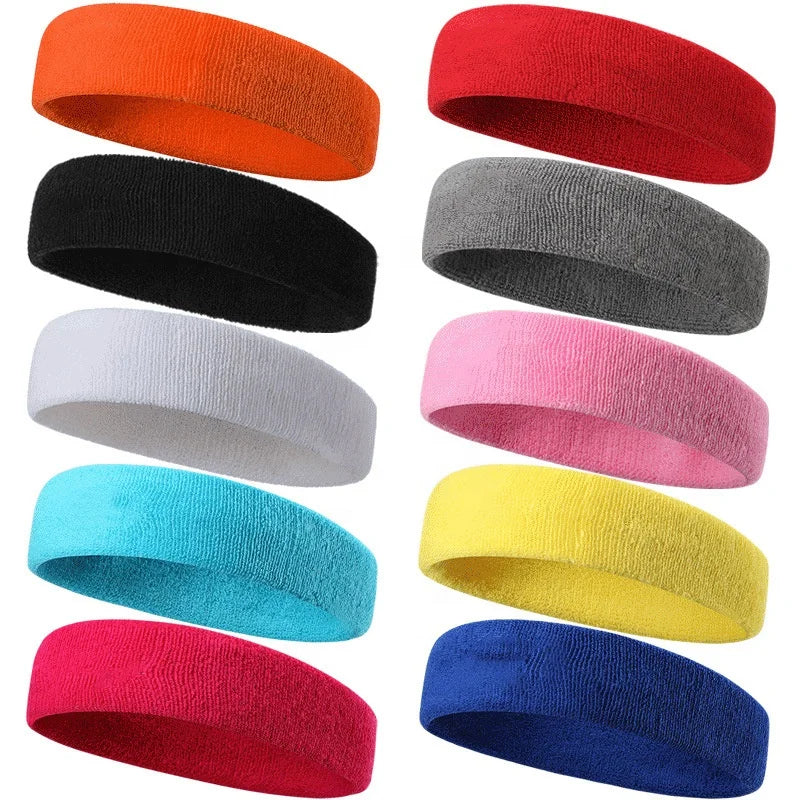 Custom Logo Moisture Athletic Non-slip Cotton Sports Headband for Men and Women European & American Style