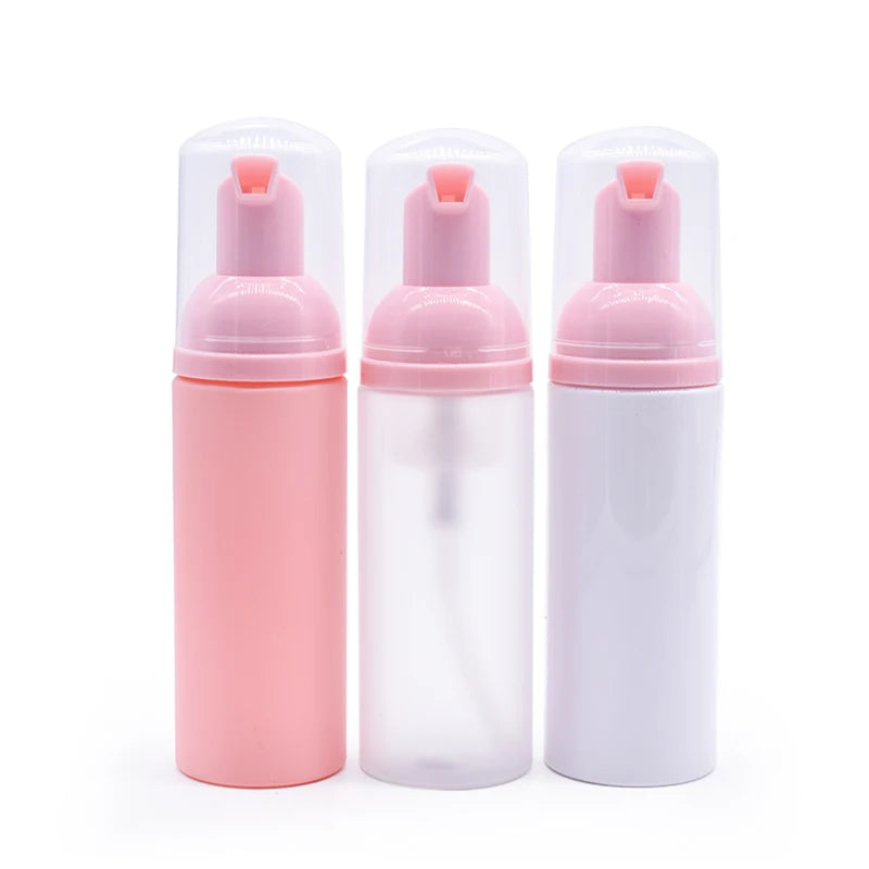 Free Samples Cosmetic Package White Pink Transparent PET Pump Sprayer Face Wash Bottle 30ml-100ml