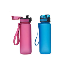 500ml Sports Water Bottles with Pop-up Straw Motivational Water Bottle BPA Free Tritan & Leak Proof Flip Top Lid