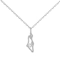 YBO Customized 925 Sterling Silver Zircon Necklace for Women 18K Gold Plated Israeli Map Star David Engagement Wedding Gift