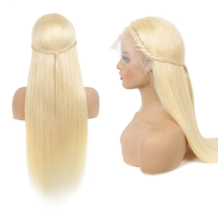 Full Lace Human Hair Wig 360 Full Lace Wig Vendor Bone Straight Pre Pluck Glueless HD Lace Front 36 Inch Straight Blonde Wig