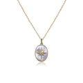 INS Women's 18K Gold Stainless Steel Pendant Necklace North Star Natural Oval White Shell Parties Engagements Anniversaries