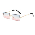 New Europe and the United States Trend Rimless Sunglasses Small Frame Metal Fashion Sunglasses Women Ocean Color Glasses