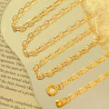 Wholesale Price Retro Simple Stainless Steel Gold Plated Baroque Pearl Beads Choker Necklace Bracelet Jewelry Set