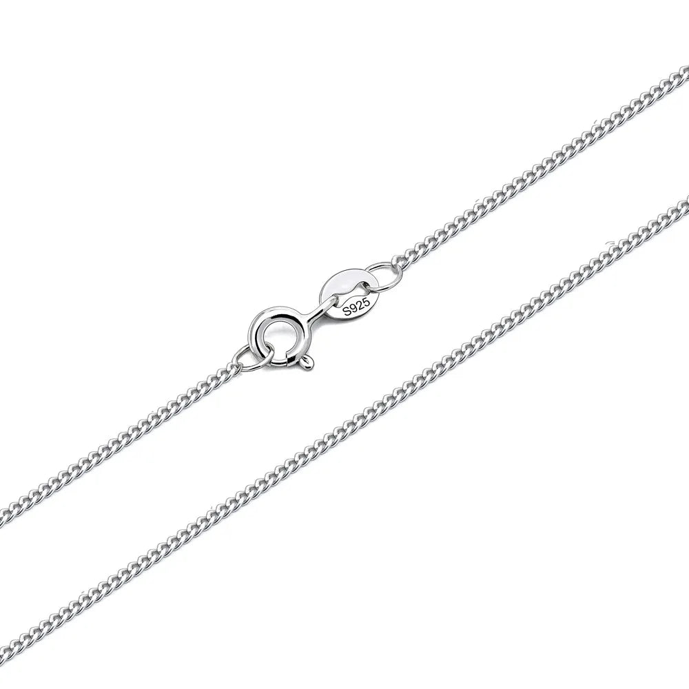 1.1mm Curb Link Wholesale 925 Silver Curb Chain Necklace Silver Necklace Silver 925 Jewelry Fine Jewelry Necklaces