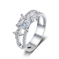 Hollow Out Shining Flower Design Moissanite 925 Sterling Silver Valentines Jewelry Diamond Moissanite Ring