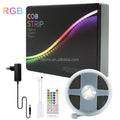 RGB COB LED Strip Light 5m Remote Controller 24V Power Supply High Brightness 840Leds/m IP20 Room Decor 10MM Smart LED Strip Set