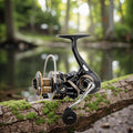 Histar Aluminum Spool KMD1000-6000 6000 Size Screw Handle 7+1 Ball Bearings CNC Metal Leg 5.2:1 Ratio Spinning Lake Fishing Reel