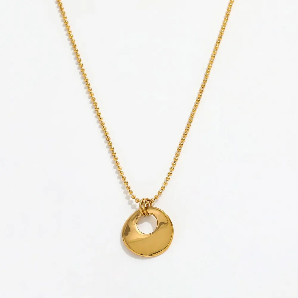 Joolim Jewelry Plated Classical Siren Pendant Beads Chain Necklace Jewelry Wholesale Gold Stainless Steel Necklaces Trendy