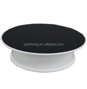 8-Inch 20cm Plastic Battery Power Rotating Display Stand with Colorful Plate Heavy Load Capacity Easy Rotating Feature