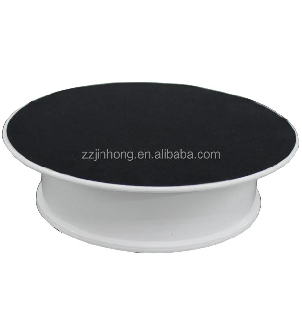 8-Inch 20cm Plastic Battery Power Rotating Display Stand with Colorful Plate Heavy Load Capacity Easy Rotating Feature