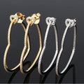 SSeeSY Wholesale Hot Selling Fashion Jewelry Nightclub Sexy Big Hoop Earrings Micro-encrusted Diamond Big Heart Shaped Earrings