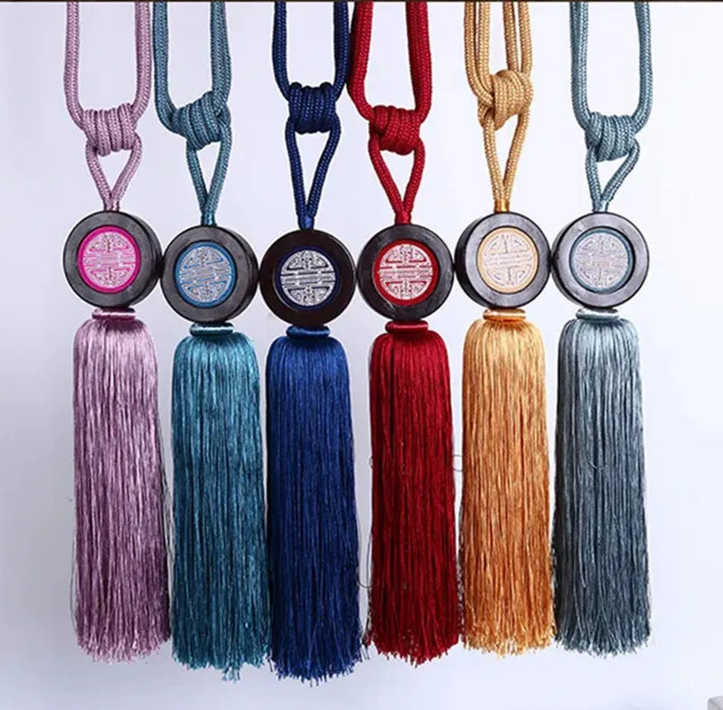 Factory Supply New Chinese Style Curtain Tiebacks Handmade Decorative Curtain Holdbacks Rope with Tassel