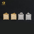 Hip Hop Square Stud 925 Sterling Silver Men Screw Back Iced Out Moissanite Earrings