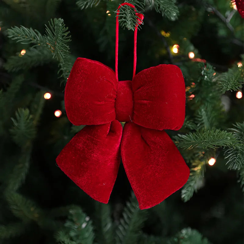 Christmas Red Ornaments Christmas Tree Decor Bow Ornaments Xmas Gift Christmas Decorations for New Year Decor