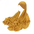 MIO New 70*175cm Solid Color Soft Chiffon Hijab Under Cap Muslim Scarf Inner Cap Set Classic Fashion Women Long Hijab Head Scarf