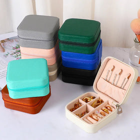 Wholesale Multiple Colors Pu Leather Small Jewellery Display Organizer Travel Jewelry Box Portable Mini Jewelry Storage Case