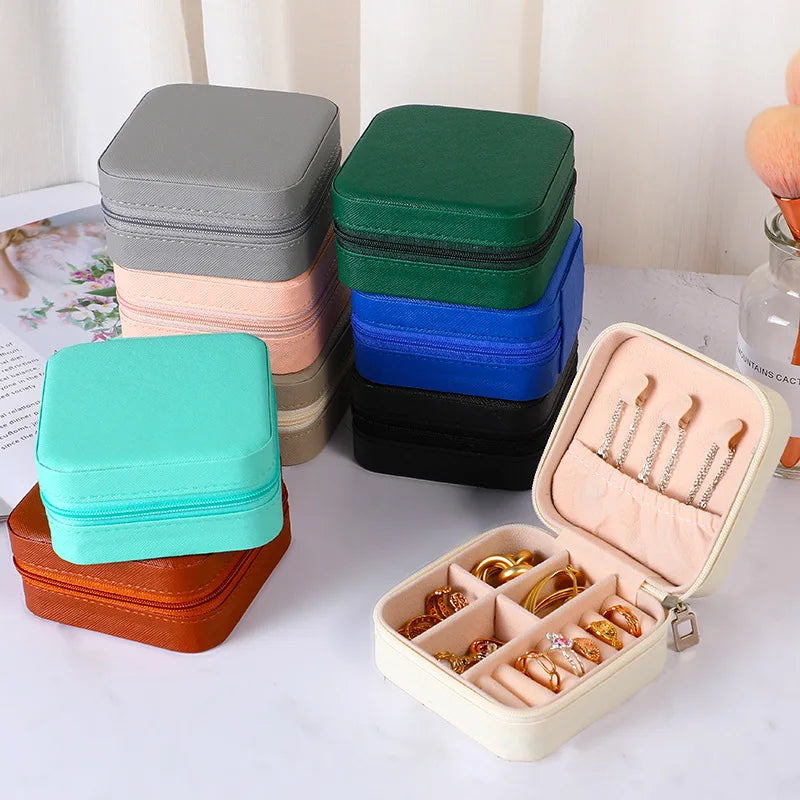 Wholesale Multiple Colors Pu Leather Small Jewellery Display Organizer Travel Jewelry Box Portable Mini Jewelry Storage Case
