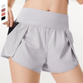 Women's Safe Yoga Fitness Shorts Breathable Summer Hot Pants with Elastic Waist Closure Solid Pattern Mid Waist