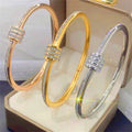 Wholesale New Stainless Steel Fashion Jewelry Luxury Full Diamond Zircon Small Waist Women Bracelet