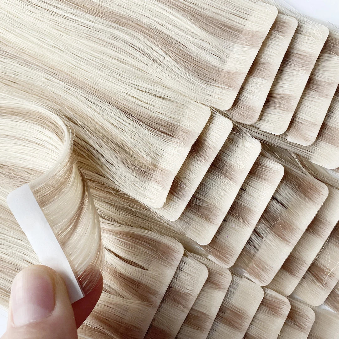 2025 New Wholesale Virgin Cuticle Russian Double Drawn Hair Seamless Injected Tape in Tape Hair Extension