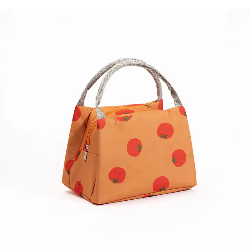 Cartoon Fruit Printing Aluminum Film Insulated Thermal Food Bag Student School Lunch Insulation Cooler Bag
