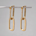 Elegant Geometric Vermeil 925 Sterling Silver Zircon Pave Convertible Link Earring Iced Our Hoop Earring for Women
