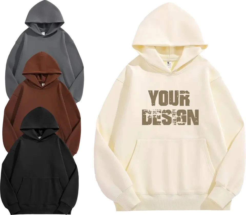 Wholesale Custom Men Double Layer 400gsm 100% Cotton Blank Casual Printing logo Hoodies for Embroidery Men's Hoodies