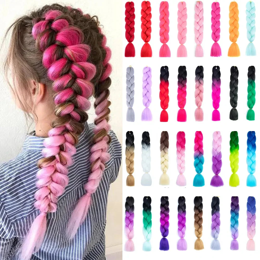 Wholesale  Synthetic Hair 3 Tone Super Jumbo Hair Braids Yaki Texture Ombre Ultra  Braiding Hair Jumbo Braids