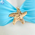 Waterproof Hardware Swimwear Accessories Gold Plated Starfish Bikini Buckle for Fashion Swimsuit Bodybuilding Garment Decoration