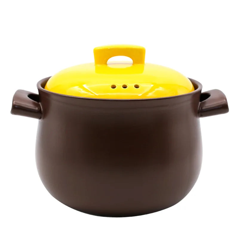 Gas-stove Safe Ceramic Soup Cooking Pot Non-Stick Interior Oven Safe Double Handle-Contemporary Design for Home Restaurant Use