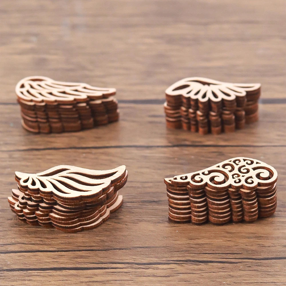 Tailai  DIY Angel Wing Wooden Cutouts: Elegant Decorative Wood Slices for Crafting Home Decorating and Art Projects