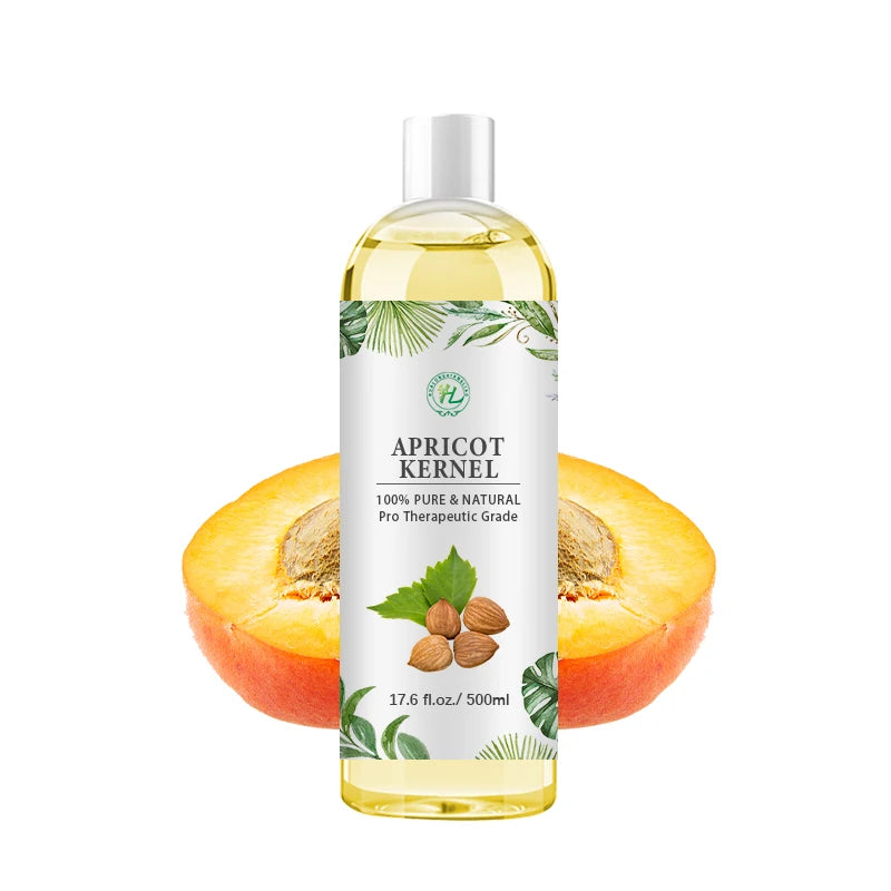 HL- Natural Body Massage Oils Supplier 500ML Carrier Oil Cold Press Bulk Bitter Apricot Kernel Organic Oil Pure for Cosmetics