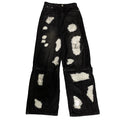 DENIMGUYS Detachable Zipper Knee Custom Men's Black Danaged Denim Pants Men Distressing Ripped Baggy Plus Size Jeans