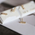 Silver Bar Earrings Zirconia Earrings Small Tiny 3 Stone Earrings