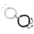 Best-selling Frosted White Howlite Couple Bracelets Heart Pendant Adjustable Woven Bead Necklaces for Wholesale N2312110