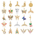 Beimai OEM Accessories Mermaid Tail Bear Conch Dolphin Goldfish Butterfly Rabbit Ear Deer Copper Zircon Jewelry Pendant