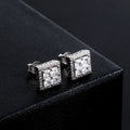 Classic Vintage Square Stud Earrings for Women Bling Cubic Zirconia Romantic Elegant Daily Gold Plated Fashion Jewelry Earrings