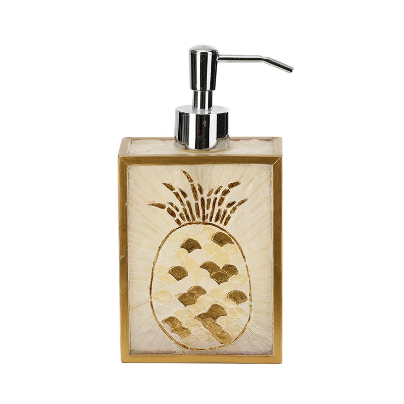 Luxspire Design Resin Lotion Dispenser Coloured Drawing Pineapple Pattern Refillable Shampoo Container Resin Hand Soap Dispenser