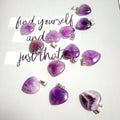 DIY Natural Gemstone Pendant amethyst Heart Pendant Necklace Jewelry Health Love Gift