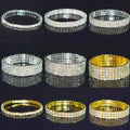 Multi Rows Elastic Stackable Rhinestone Stretch Bracelet Glitter Bling Full Diamond Crystal Tennis Bracelets for Wedding Bridals
